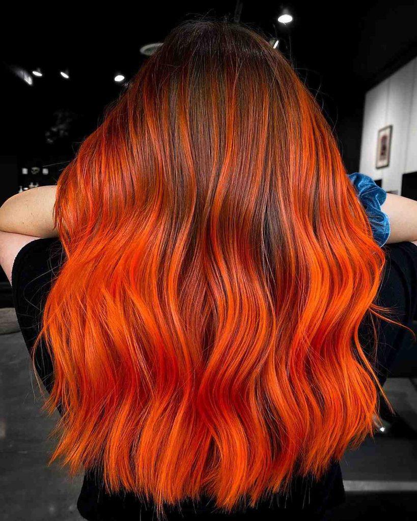 Fiery Orange Balayage