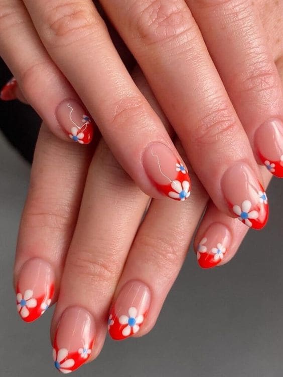 Floral French Tips