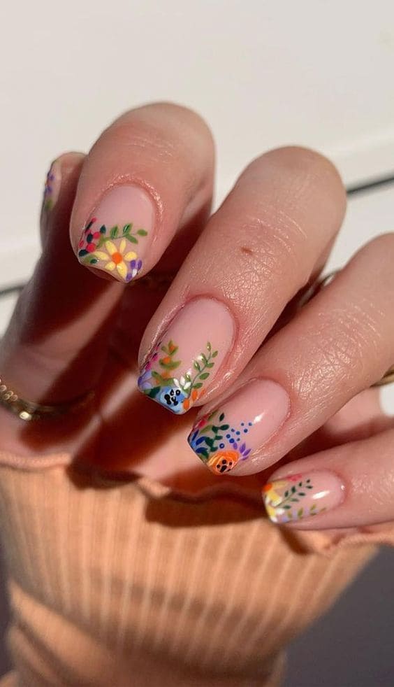 Floral French Tips