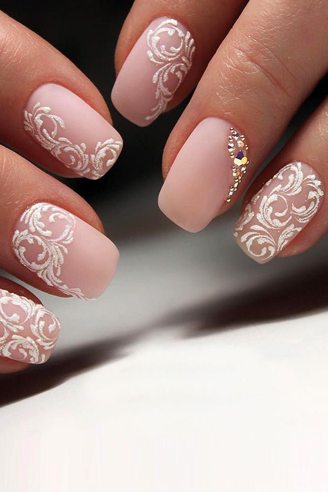 Floral Wedding Nail Designs