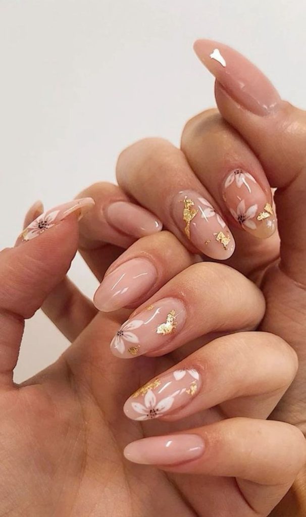 Floral Wedding Nail Designs