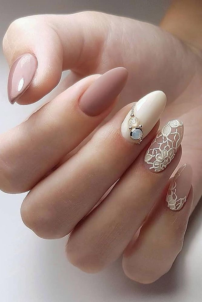 Floral Wedding Nail Designs