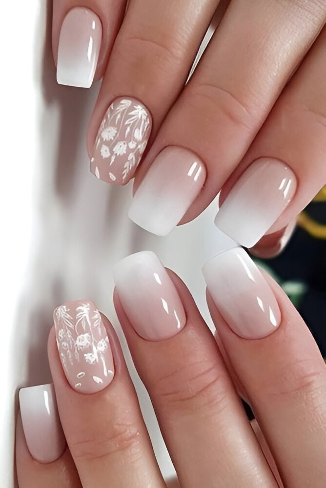 Floral Wedding Nail Designs