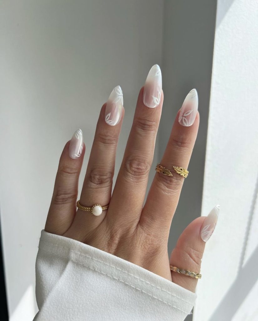 Floral Wedding Nail Designs