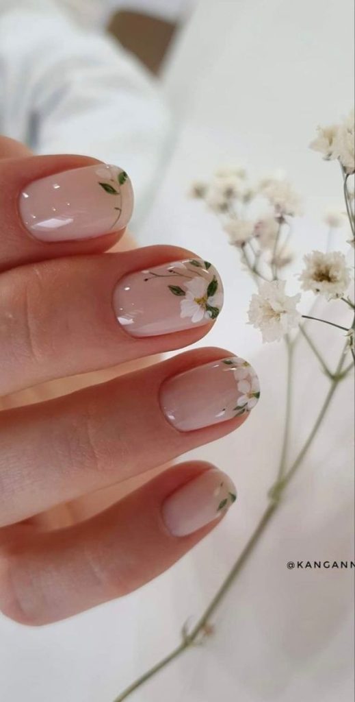 Floral Wedding Nail Designs