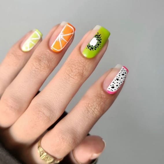 Fruity Short Nails