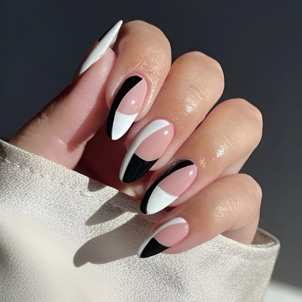  Fun Abstract Black And White Nail Designs