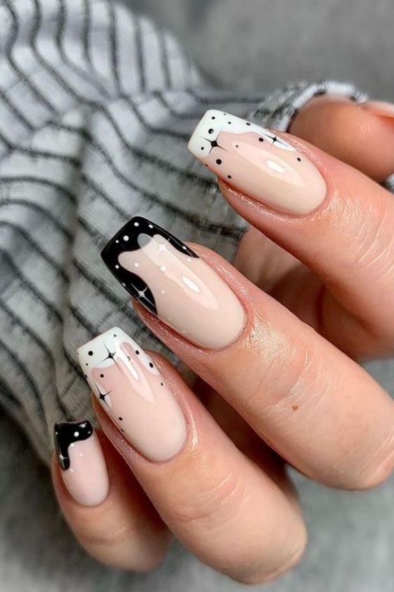  Fun Abstract Black And White Nail Designs