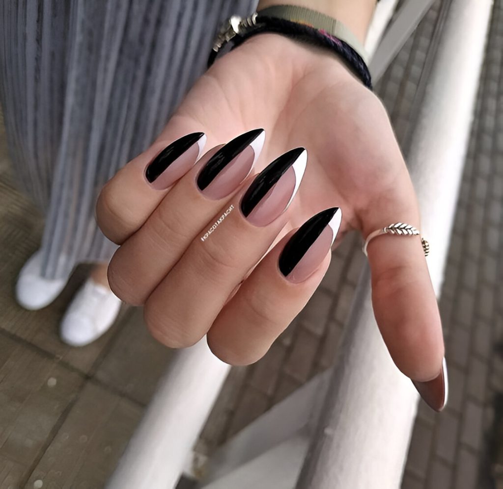  Fun Abstract Black And White Nail Designs