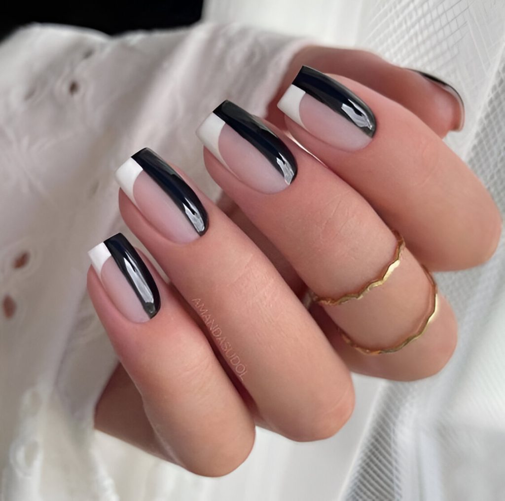  Fun Abstract Black And White Nail Designs