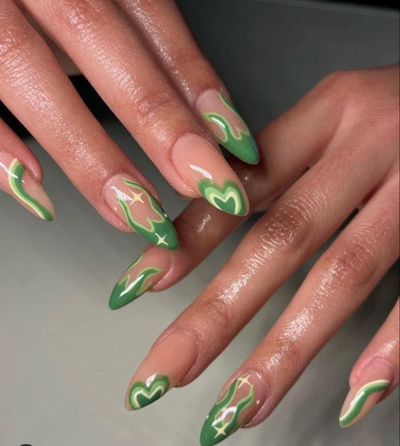 Fun Bright Green Nail Arts