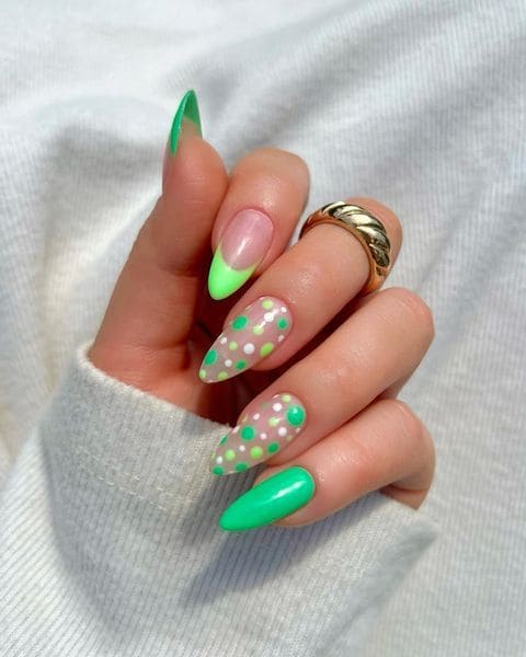 Fun Bright Green Nail Arts