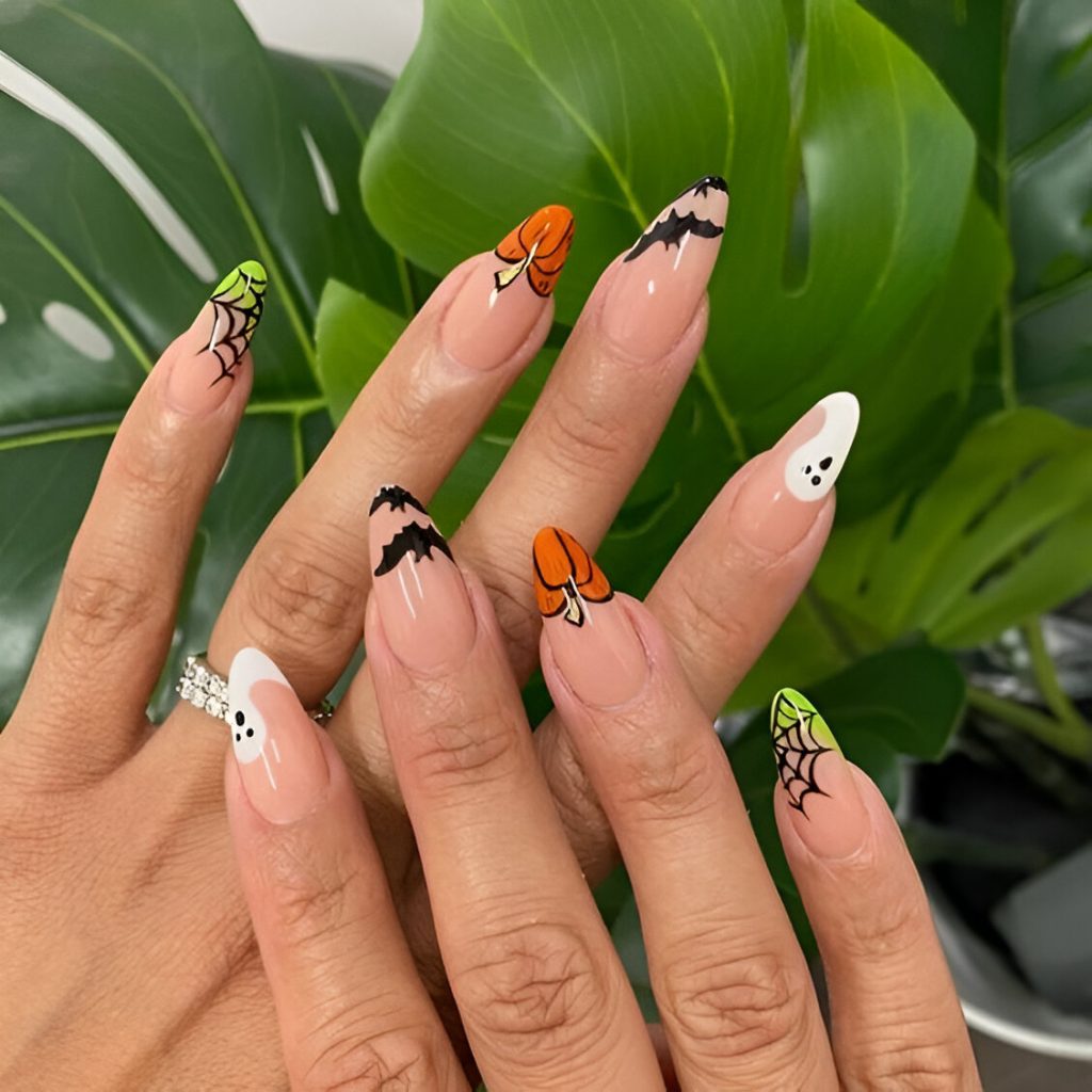 Fun Halloween French Manicure