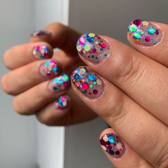 Funfetti Short Acrylic Nails