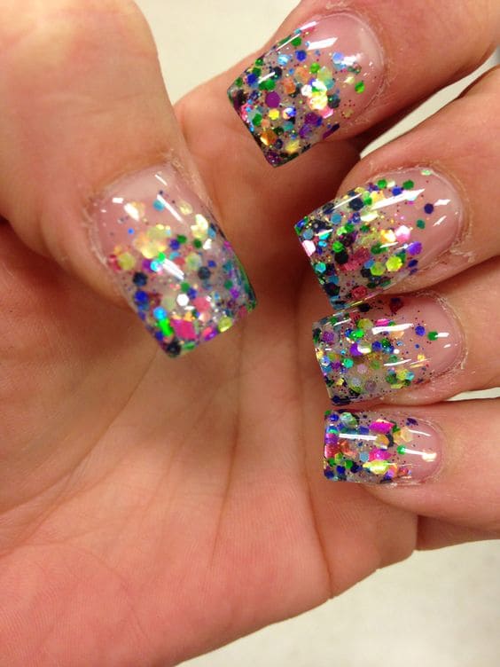 Funfetti Short Acrylic Nails