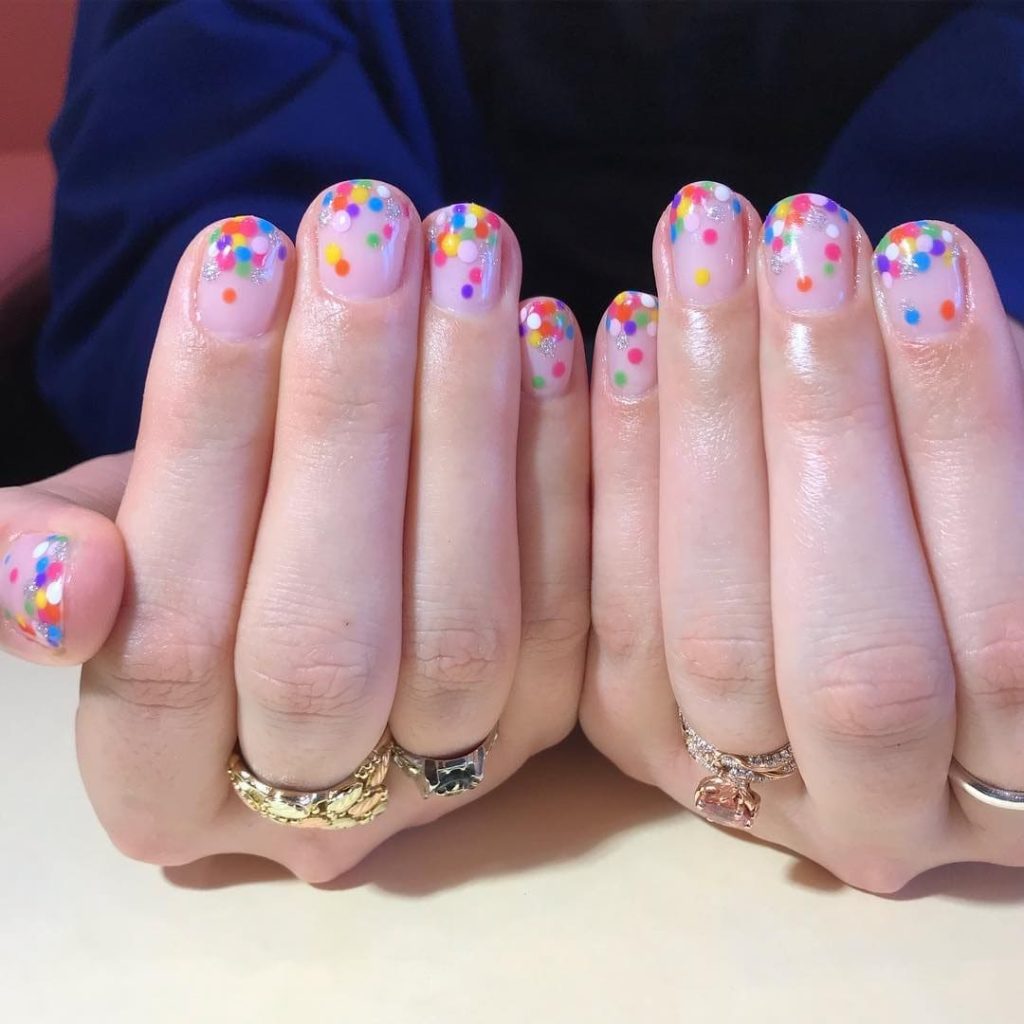 Funfetti Short Acrylic Nails