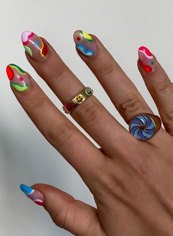 Funky Abstract Nail Art