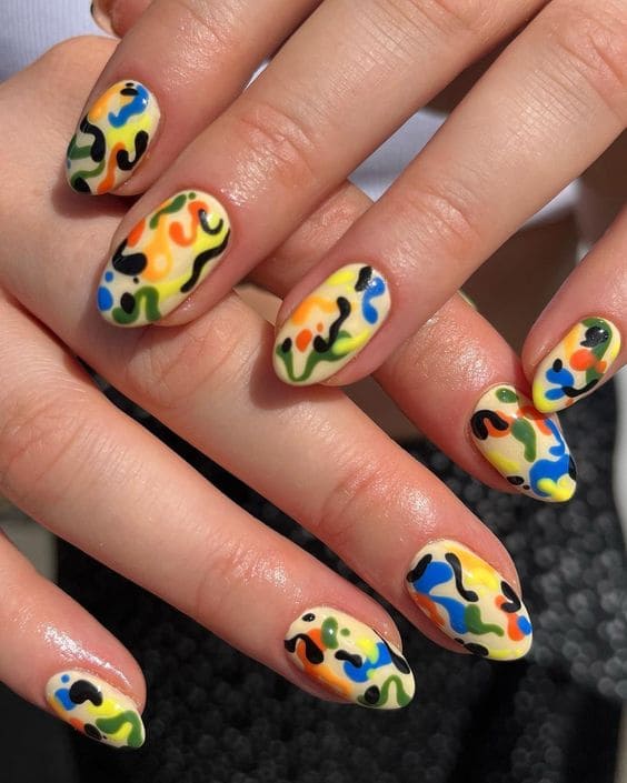 Funky Abstract Nail Art