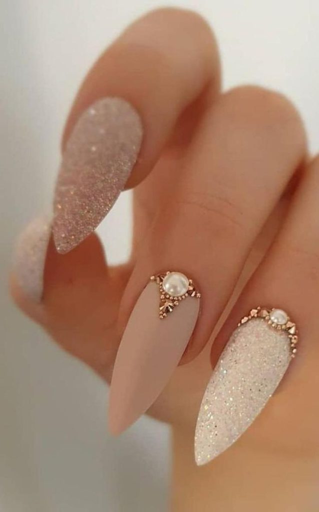 Gemstone Wedding Nail Ideas