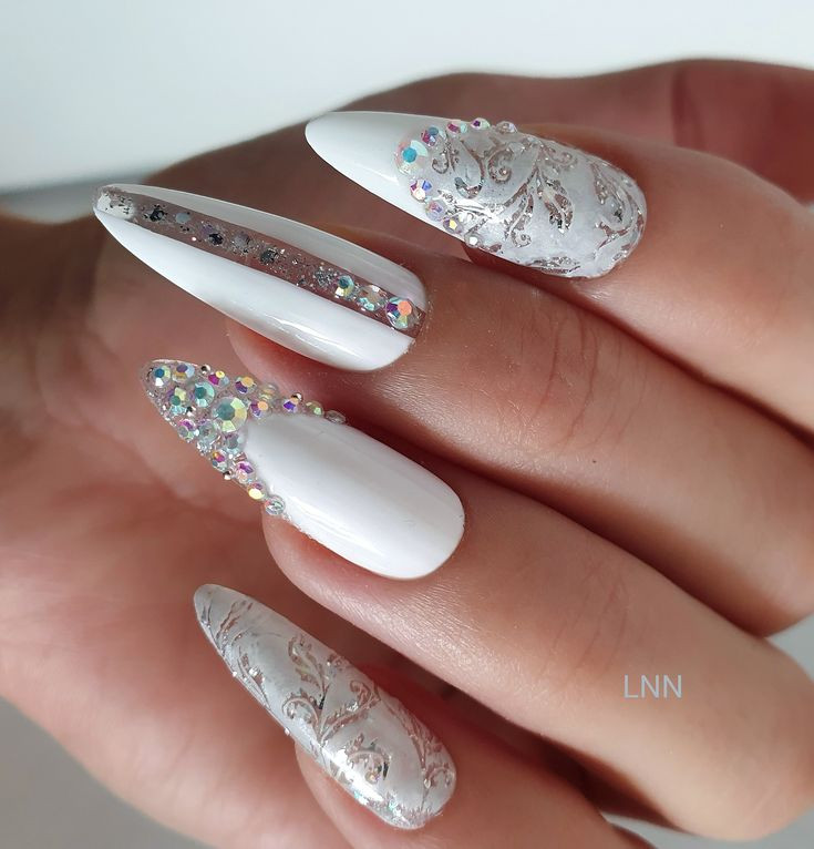 Gemstone Wedding Nail Ideas