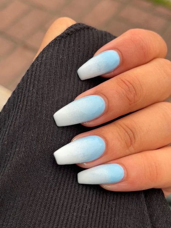 Gentle Blue Ombre Mani