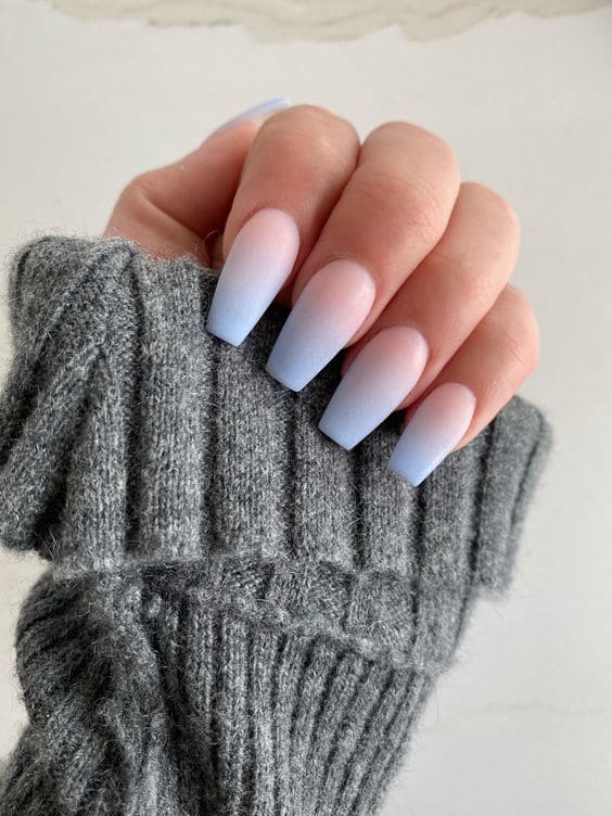 Gentle Blue Ombre Mani
