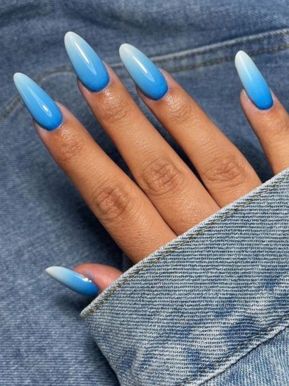 Gentle Blue Ombre Mani