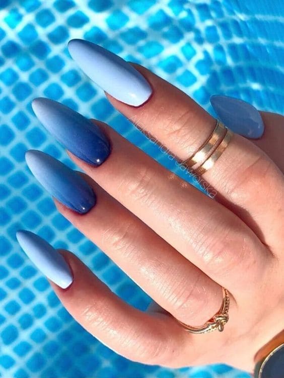 Gentle Blue Ombre Mani