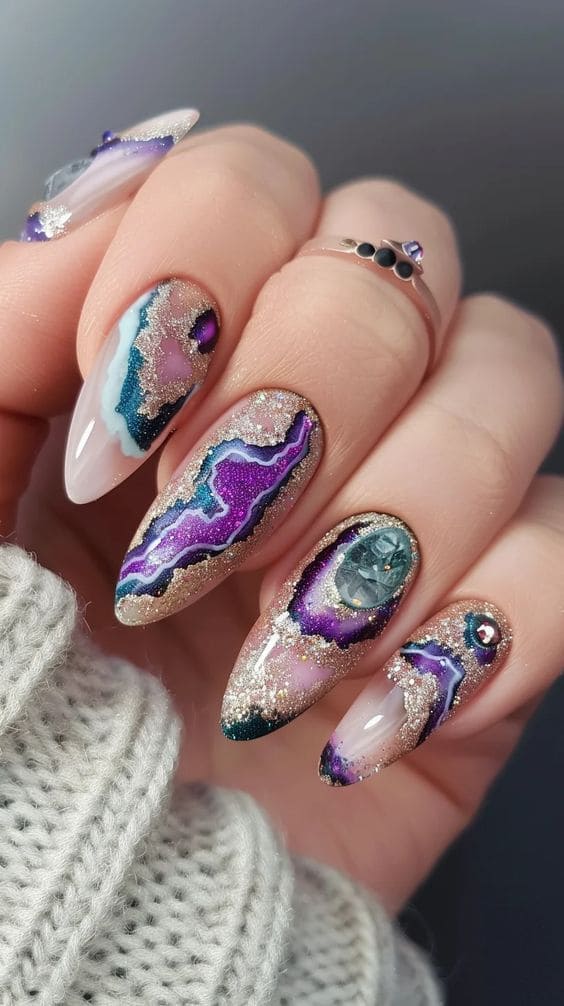 Geode Acrylic Nail Set