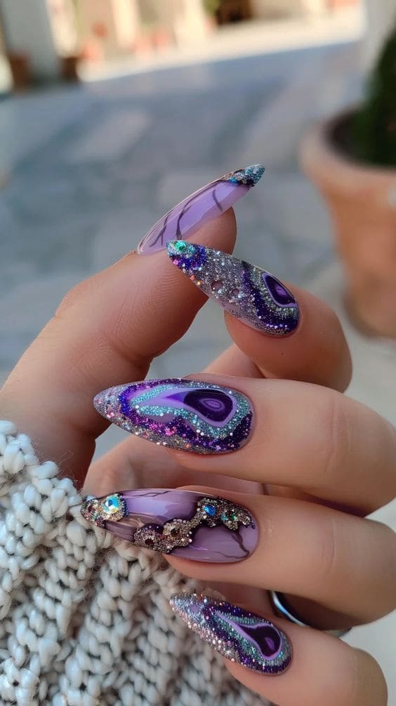 Geode Acrylic Nail Set