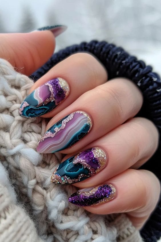 Geode Acrylic Nail Set