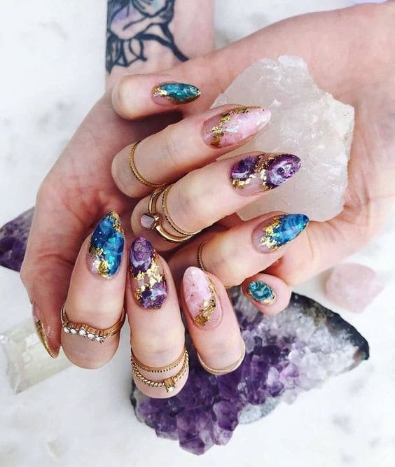 Geode Acrylic Nail Set