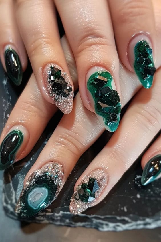 Geode Acrylic Nail Set7