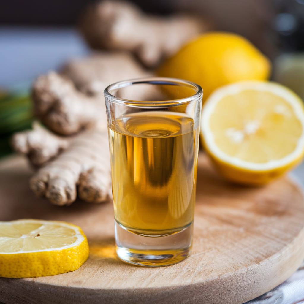 Ginger and Lemon Shot for Detox and Glowing Skin