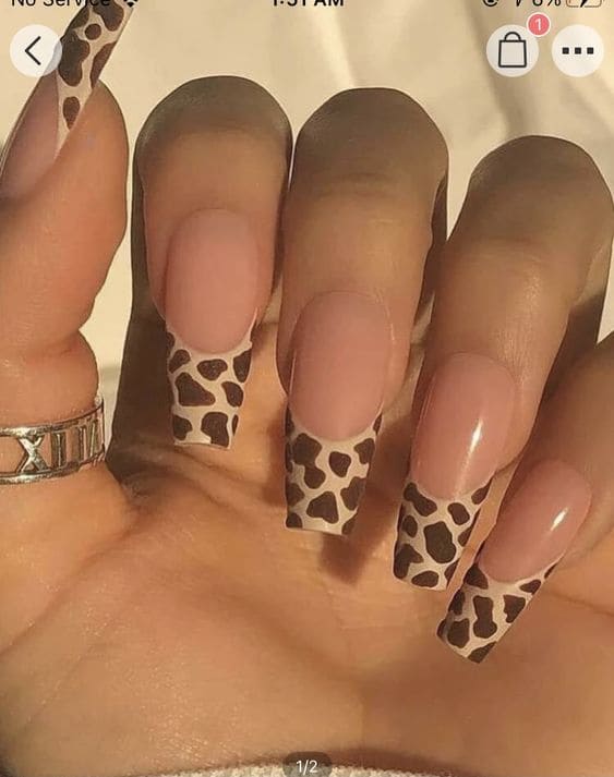  Giraffe Print Nail Art