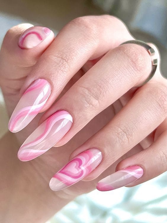 Girly Heart Nail Designs1