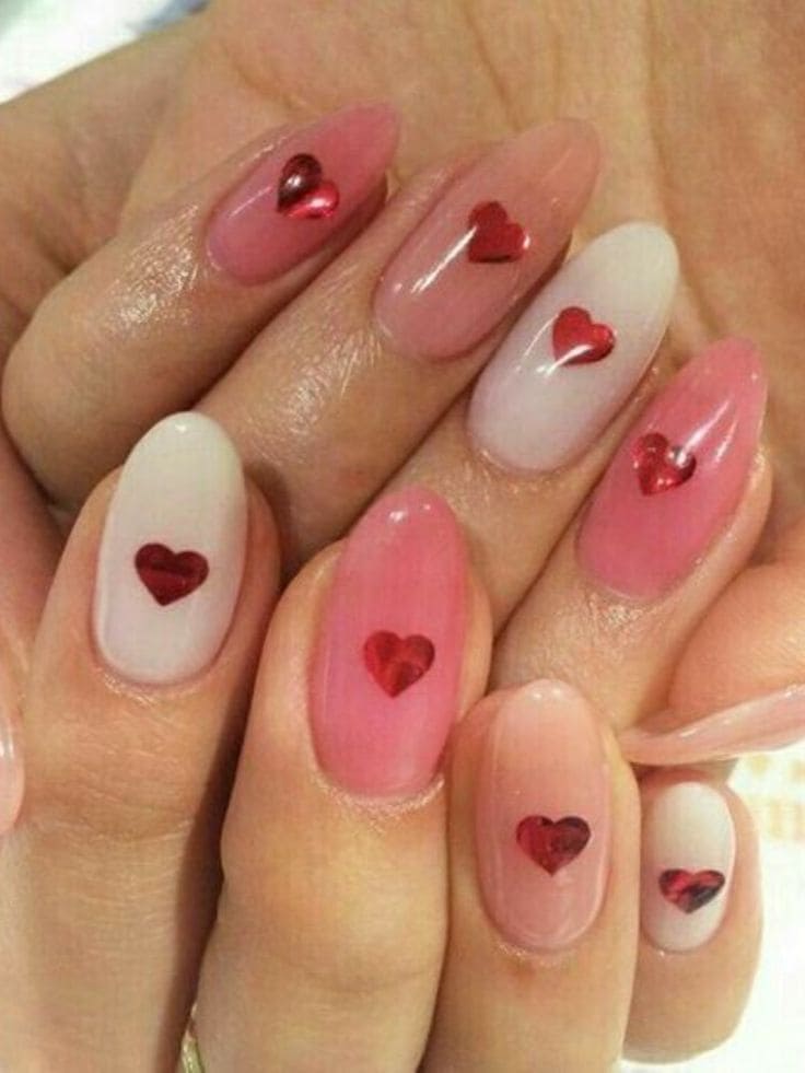 Girly Heart Nail Designs