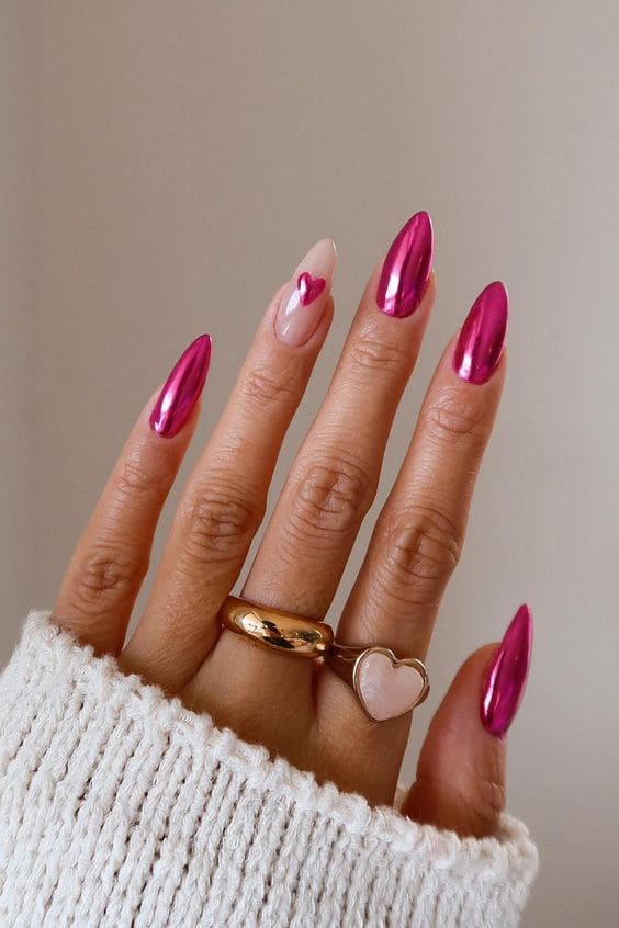 Girly Heart Nail Designs