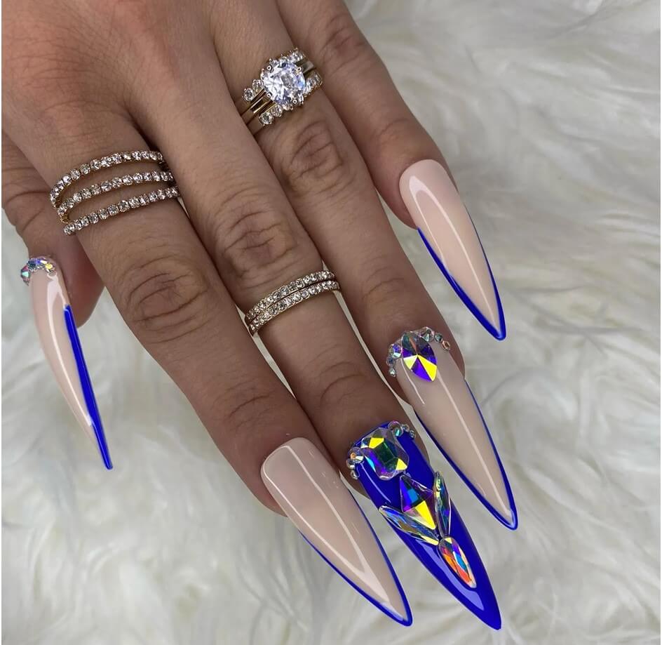 Glamorous Blue Manicure