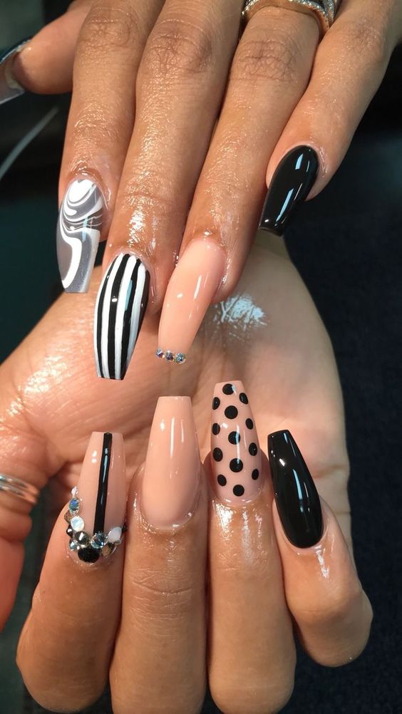 Glamorous Polka Dot Nails