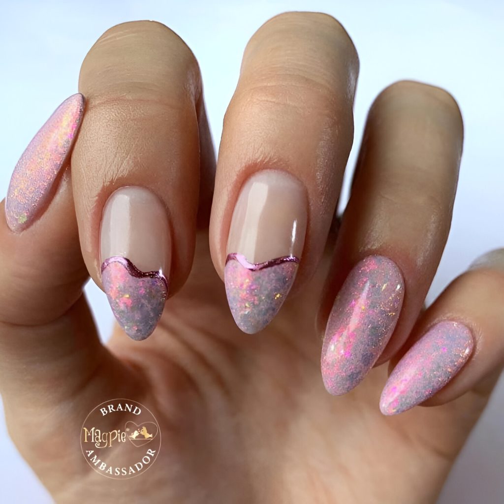 Glamorous Purple Almond Manicure