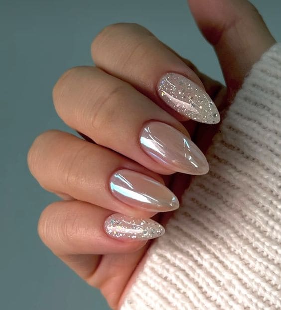 Glitter Accent Nails