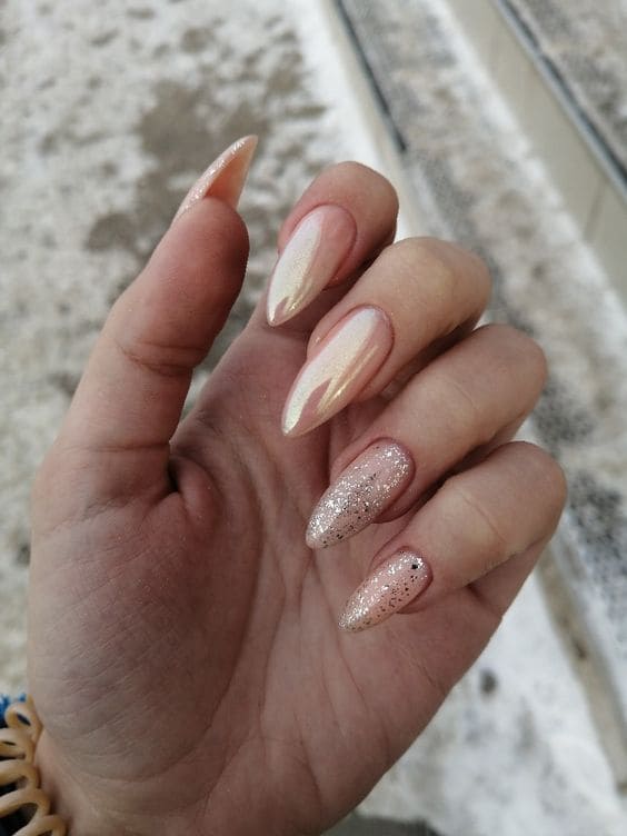 Glitter Accent Nails