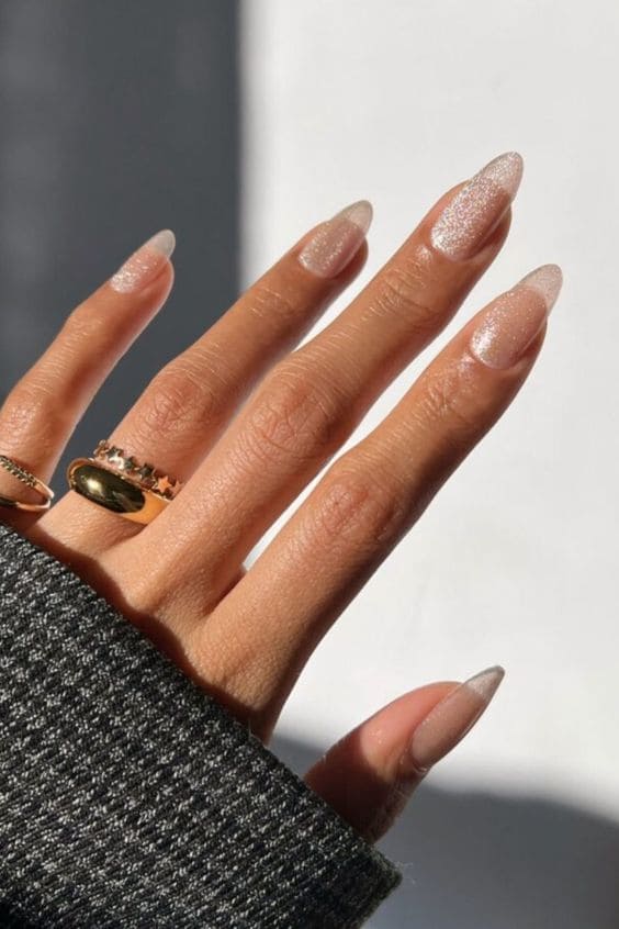 Glitter Neutral Nails