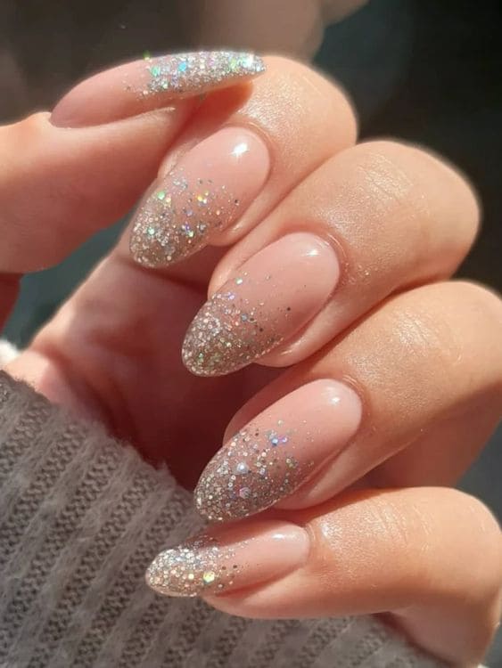 Glitter Neutral Nails