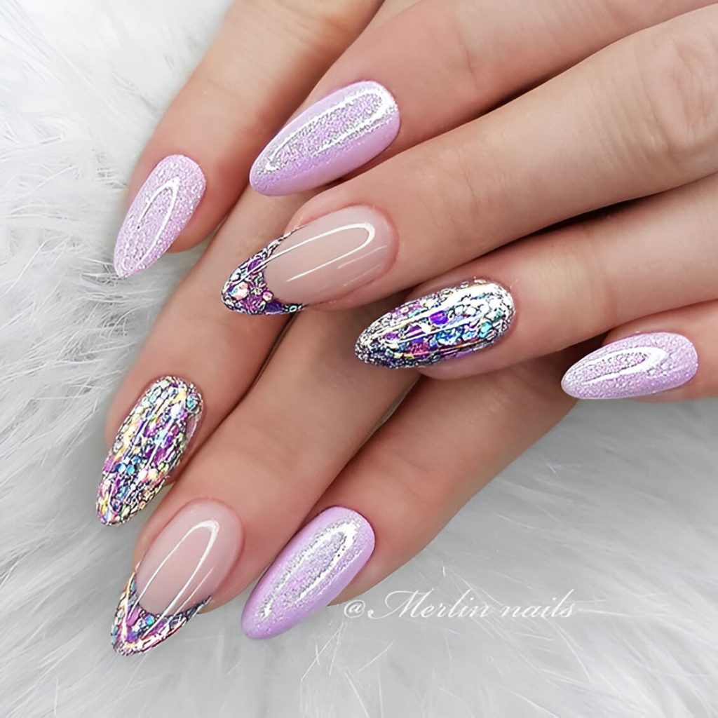 Glittered Festive Manicure Ideas