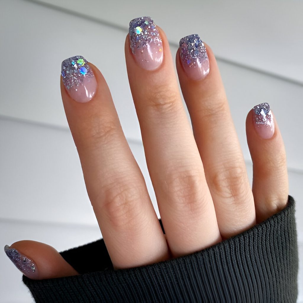 Glittered New Year's Eve Nails