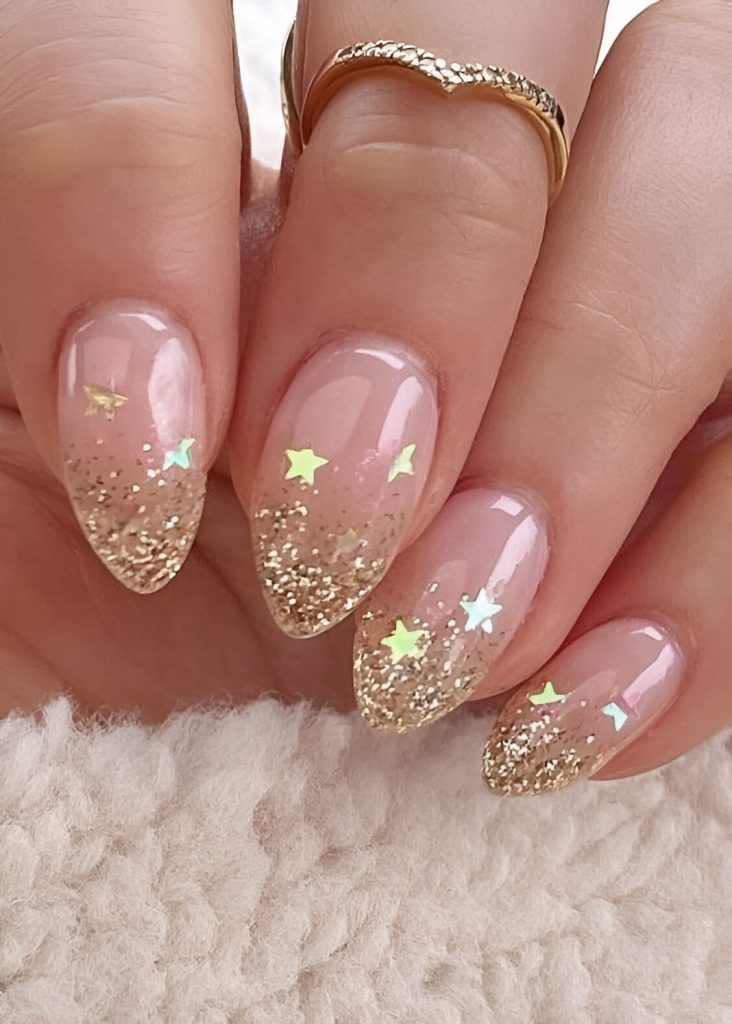 Glittered New Year's Eve Nails