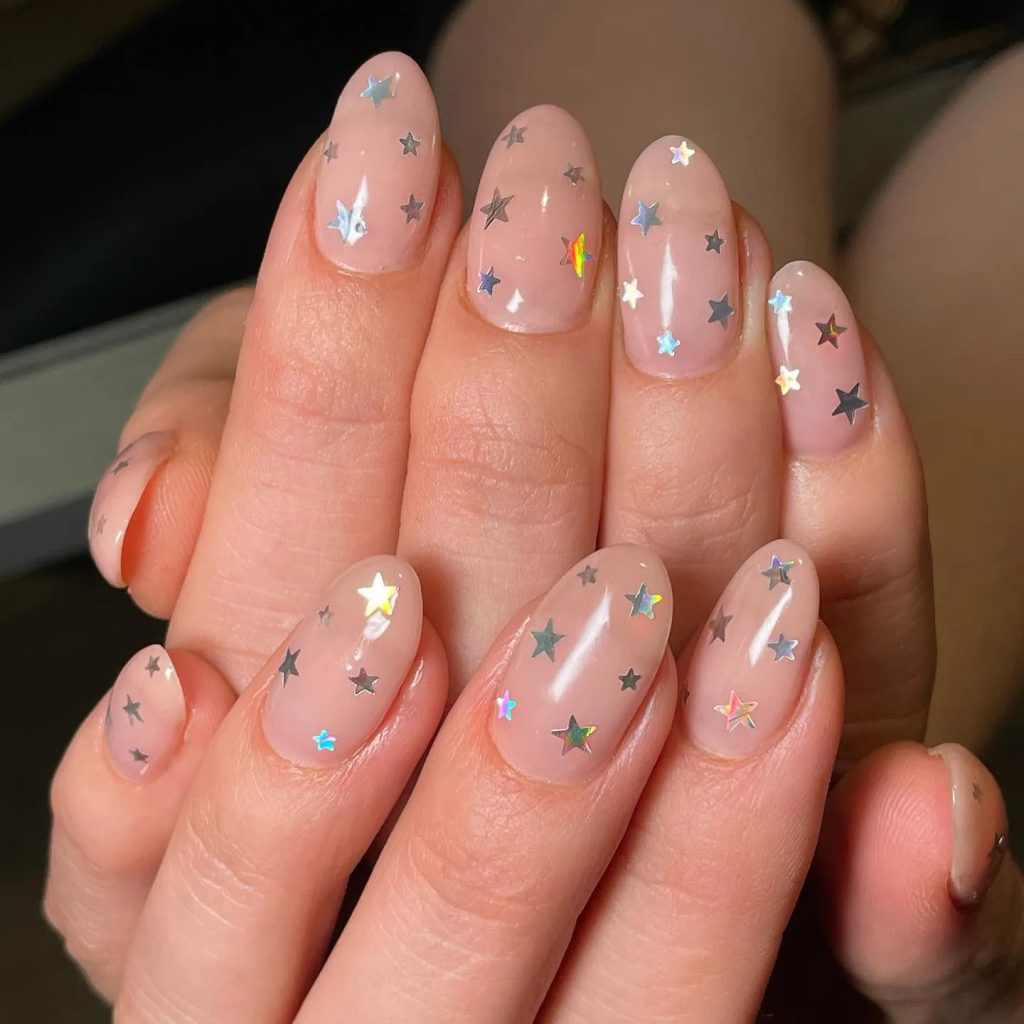 Glittered New Year's Eve Nails
