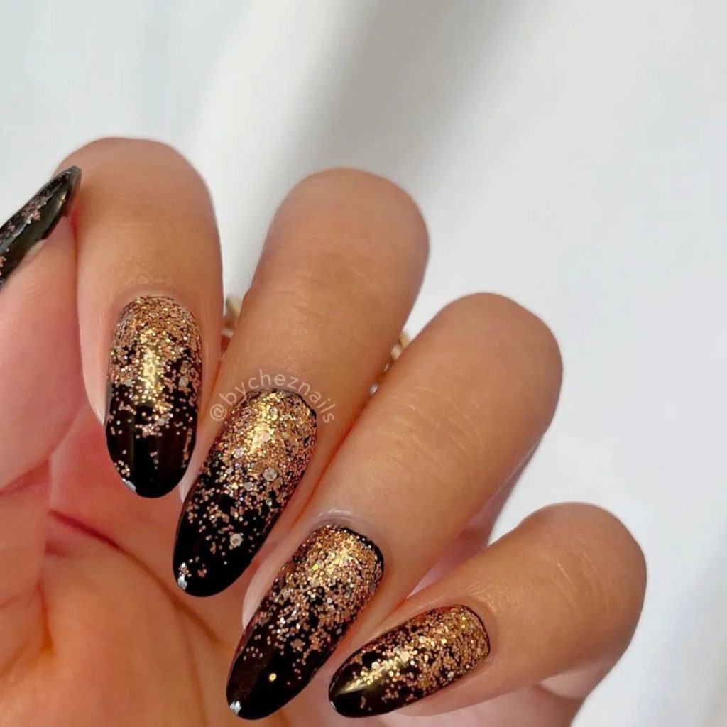 Glittered New Year's Eve Nails